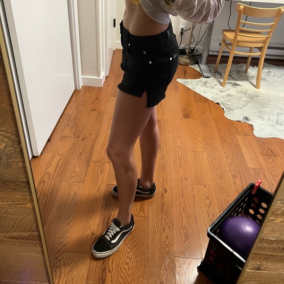 7 For All Mankind Mid-Rise Cutoff Shorts in Black - Picture 10 of 15